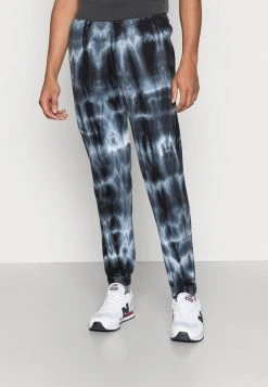 YOURTURN MONOCHROME TIE DYE JOGGER UNISEX - Pantaloni Sportivi - Black/off White