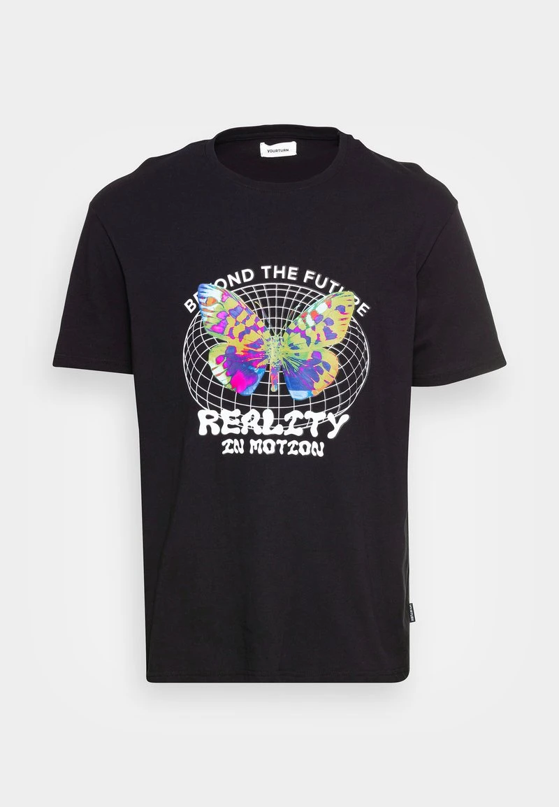 YOURTURN REALITY MOTION GRAPHIC T-SHIRT UNISEX - T-shirt Con Stampa - Black 6 YOURTURN REALITY MOTION GRAPHIC T-SHIRT UNISEX - T-shirt Con Stampa - Black - immagine 4