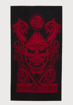 YOURTURN BEACH TOWEL 180x100CM 500 GSM - Telo Mare - Black/red, Uomo
