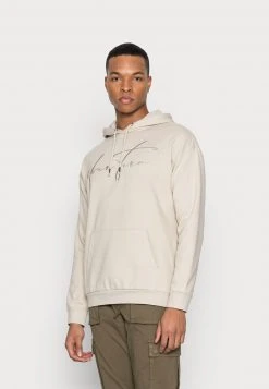 YOURTURN BOLD BRANDING HOODIE UNISEX - Felpa Con Cappuccio - Beige