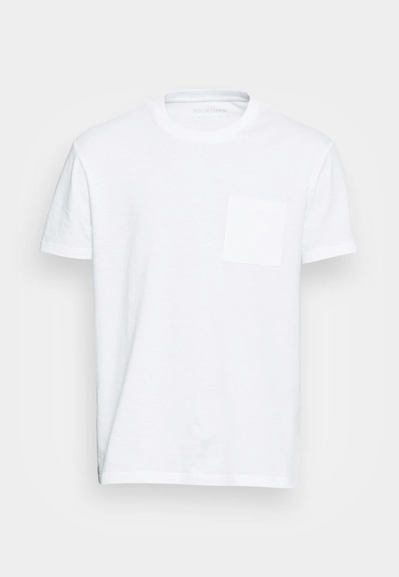 YOURTURN POCKET - T-shirt Basic - White, Unisex 6 YOURTURN POCKET - T-shirt Basic - White, Unisex - immagine 4