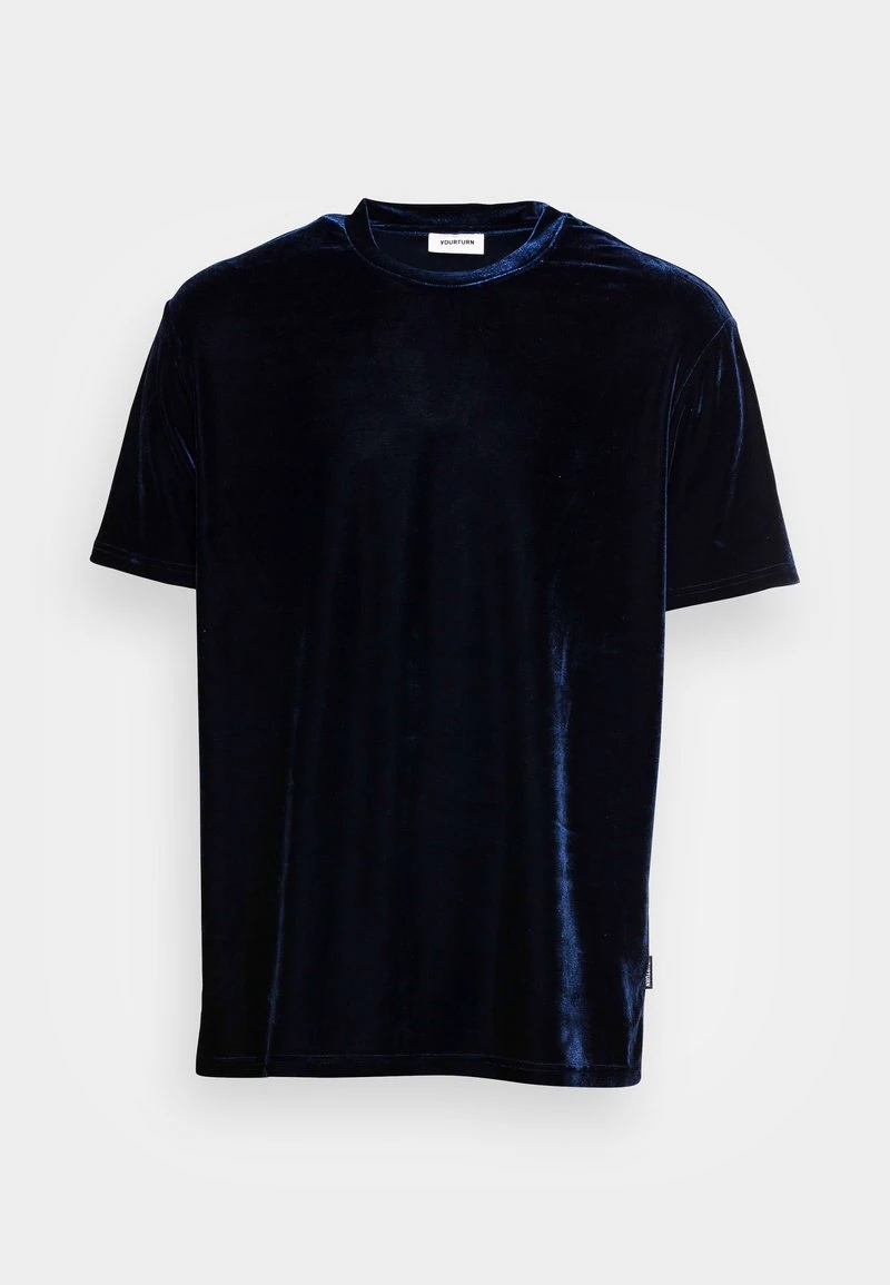 YOURTURN VELVET UNISEX - T-shirt Basic - Dark Blue 6 YOURTURN VELVET UNISEX - T-shirt Basic - Dark Blue - immagine 4
