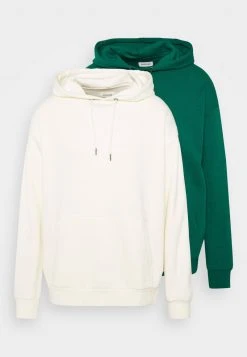 YOURTURN UNISEX 2 PACK - Felpa Con Cappuccio - Off-white/green