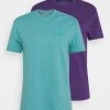 YOURTURN UNISEX 2 PACK - T-shirt Basic - Purple/turquoise