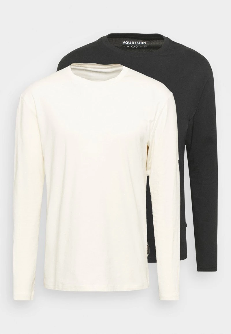 YOURTURN 2 PACK UNISEX - Maglietta A Manica Lunga - Black/off White 7 YOURTURN 2 PACK UNISEX - Maglietta A Manica Lunga - Black/off White - immagine 5