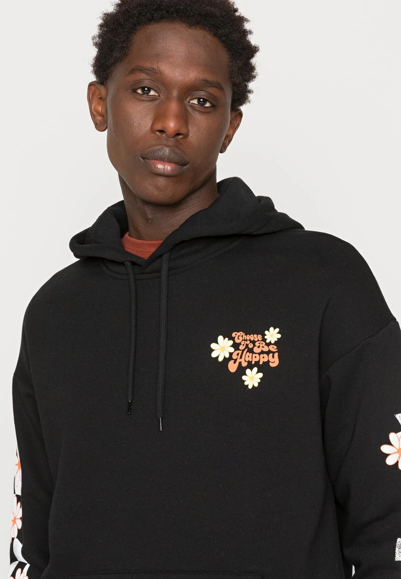 YOURTURN HAPPY HOODIE UNISEX - Felpa Con Cappuccio - Black 7 YOURTURN HAPPY HOODIE UNISEX - Felpa Con Cappuccio - Black - immagine 5