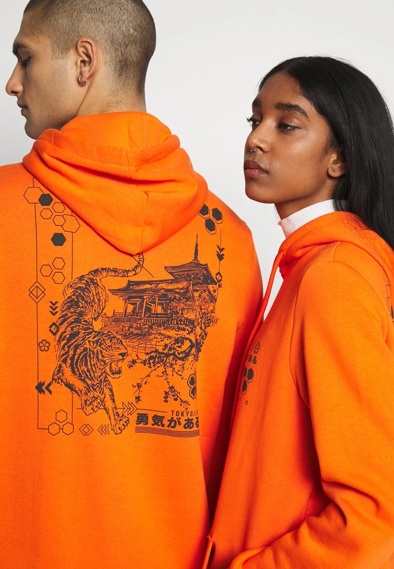 YOURTURN Felpa Con Cappuccio - Orange, Unisex 7 YOURTURN Felpa Con Cappuccio - Orange, Unisex - immagine 5